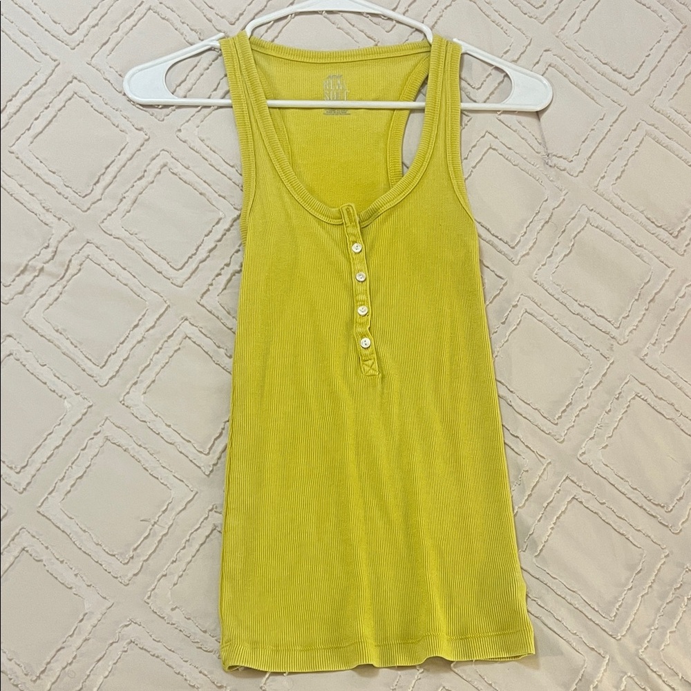 Aerie Yellow Sleeveless Ribbed Top